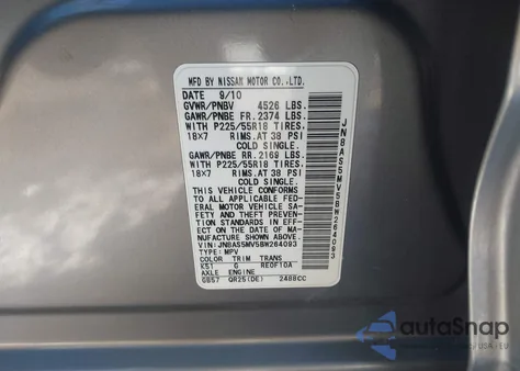 2011 Nissan Rogue Sv from USA, damaged, VIN JN8AS5MV5BW264093